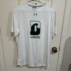 Under Armour Delbarton Lacrosse NJ Prep School White T-Shirt Men’s Size Medium